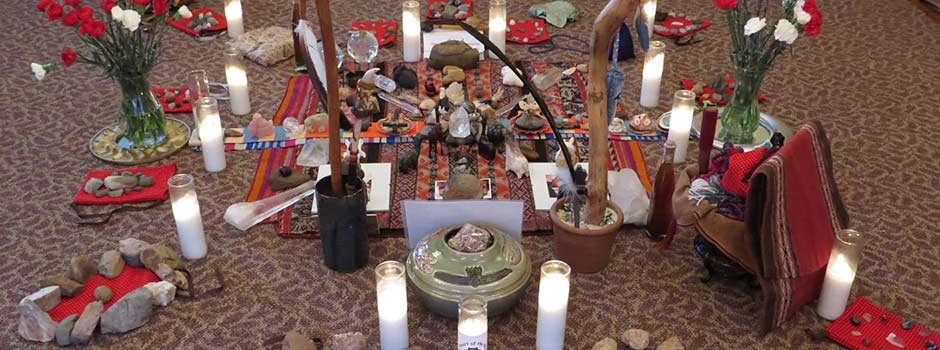 The beautiful central altar (mesa) at the retreat The beautiful central altar (mesa) at the retreat